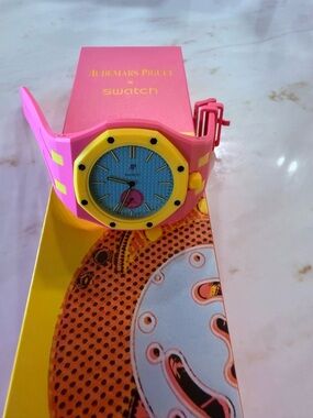 Audemars Piguet Pink and Yellow Watch with Blue Dial